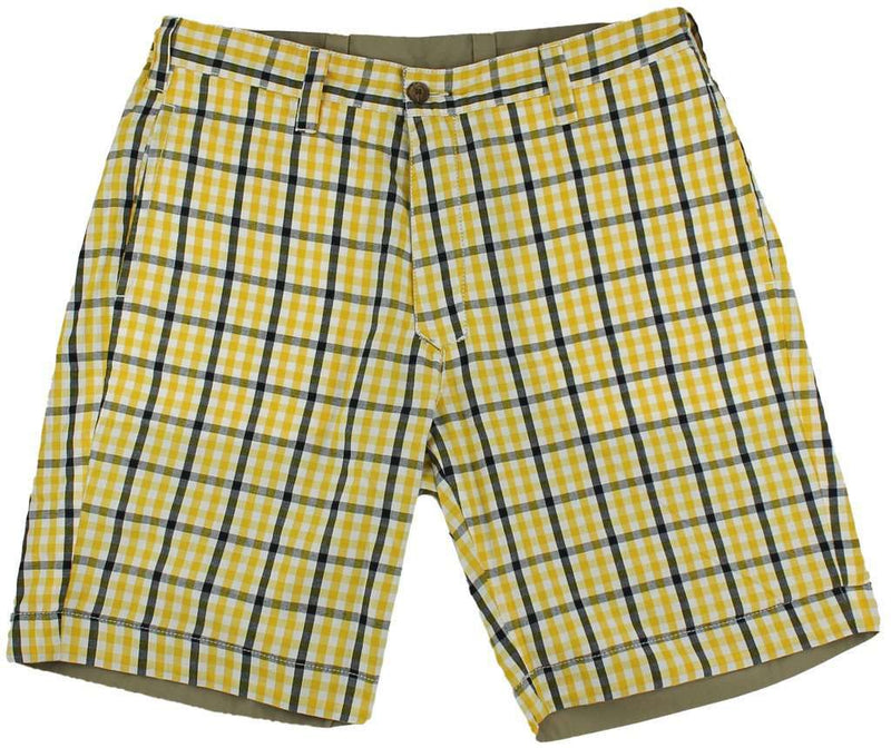 Reversible Shorts in Black and Gold Gingham by Olde School Brand - Country Club Prep