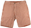 Reversible Shorts in Burnt Orange and White Gingham by Olde School Brand - Country Club Prep