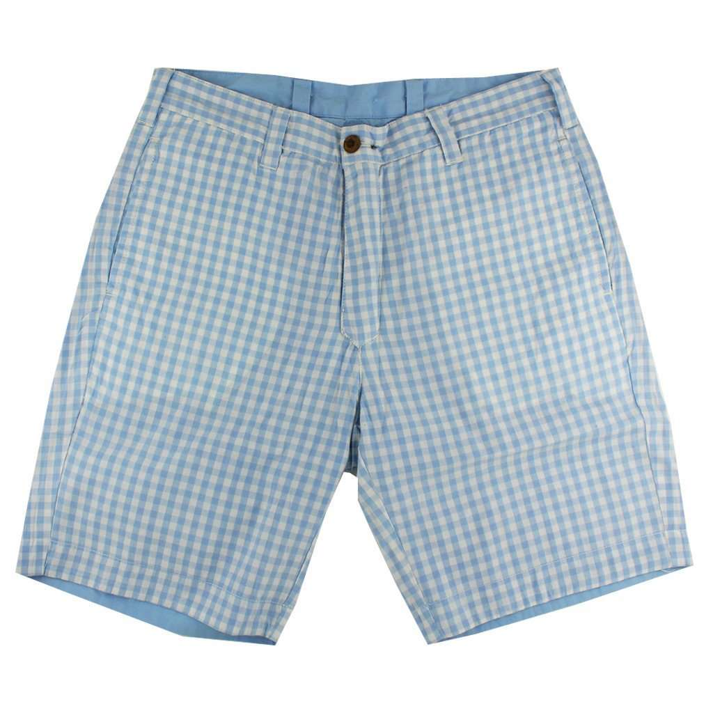 Reversible Shorts in Carolina Blue Gingham by Olde School Brand - Country Club Prep
