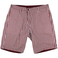 Reversible Shorts in Maroon and White Gingham by Olde School Brand - Country Club Prep