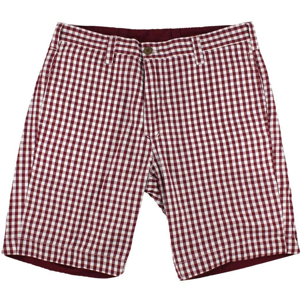 Olde School Brand Reversible Shorts in Maroon and White Gingham ...