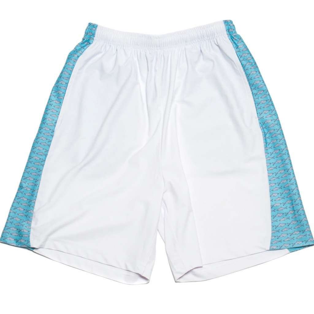 Sea King Shark Shorts in White by Krass & Co. - Country Club Prep