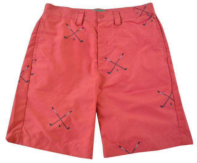 Stanwich Active Fit Short in Red by Liquid Flow - Country Club Prep