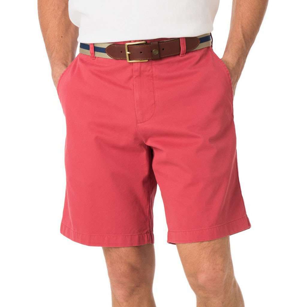 The 9" Skipjack Short in Charleston Red by Southern Tide - Country Club Prep