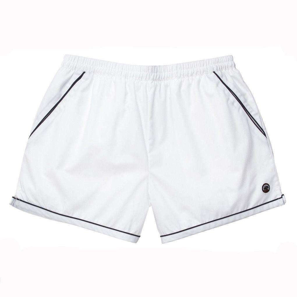 The Hackett Short in White with Navy by Southern Proper - Country Club Prep