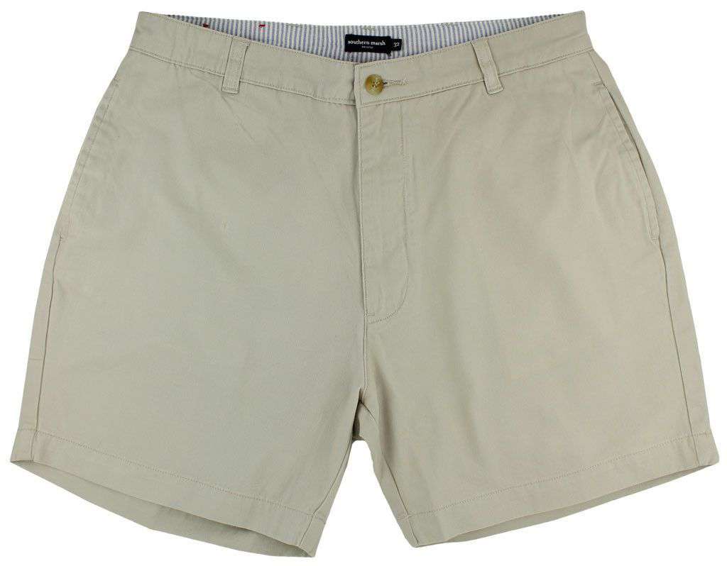 The Regatta 6" Short Flat Front in Audubon Tan by Southern Marsh - Country Club Prep