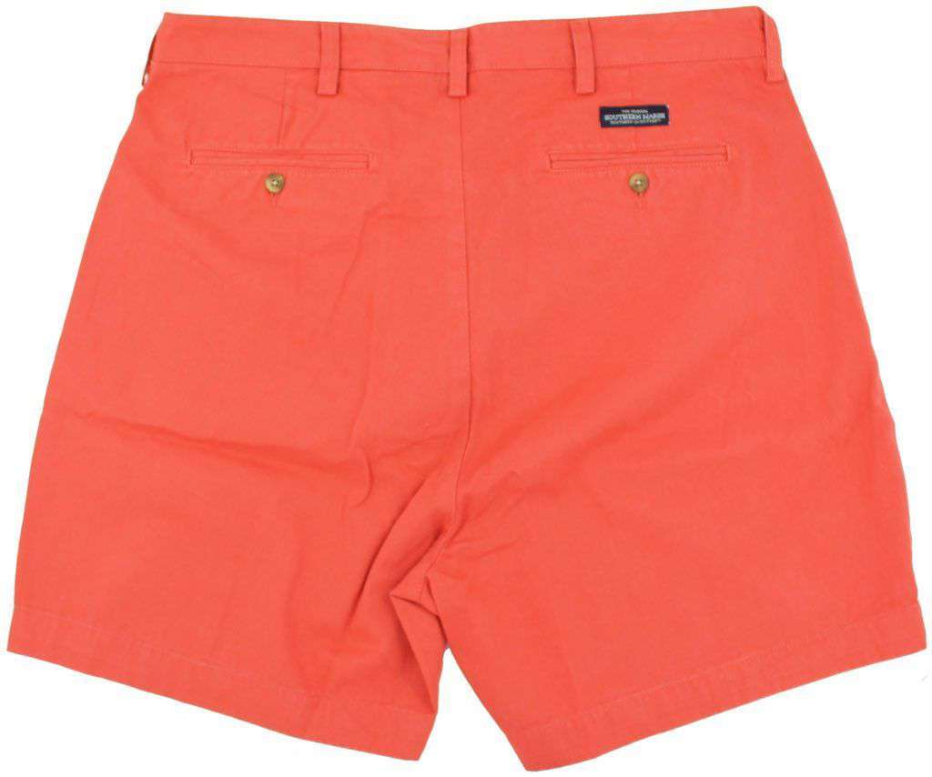 The Regatta 6" Short Flat Front in Vintage Red by Southern Marsh - Country Club Prep