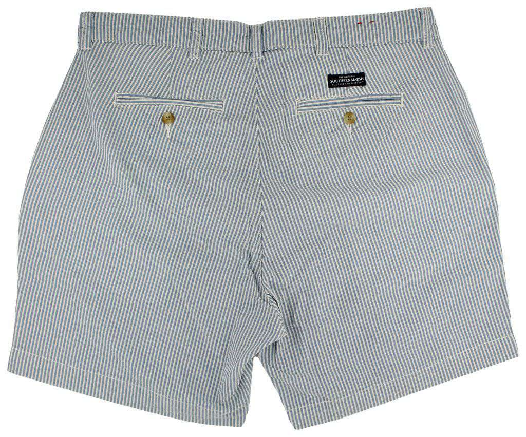 The Regatta 6" Short in Blue Seersucker by Southern Marsh - Country Club Prep