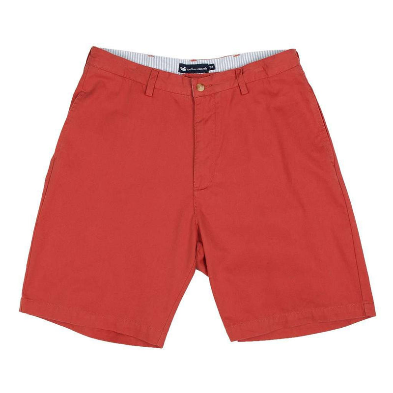 The Regatta 8" Short Flat Front in Vintage Red by Southern Marsh - Country Club Prep