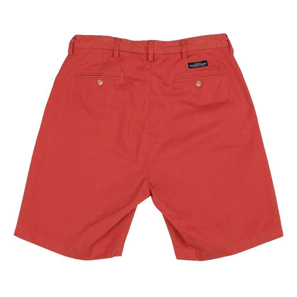 The Regatta 8" Short Flat Front in Vintage Red by Southern Marsh - Country Club Prep