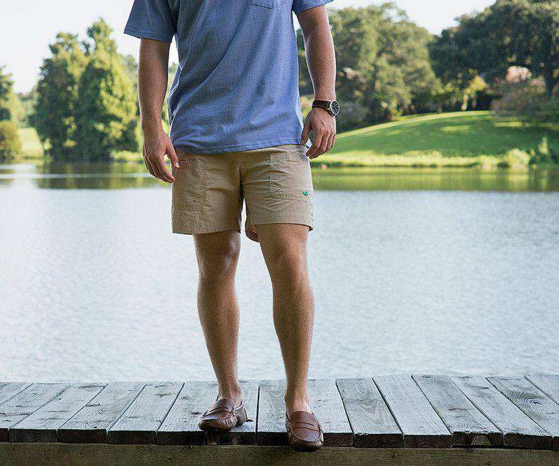 The Tarpon Flats Fishing Short in Audubon Tan by Southern Marsh - Country Club Prep