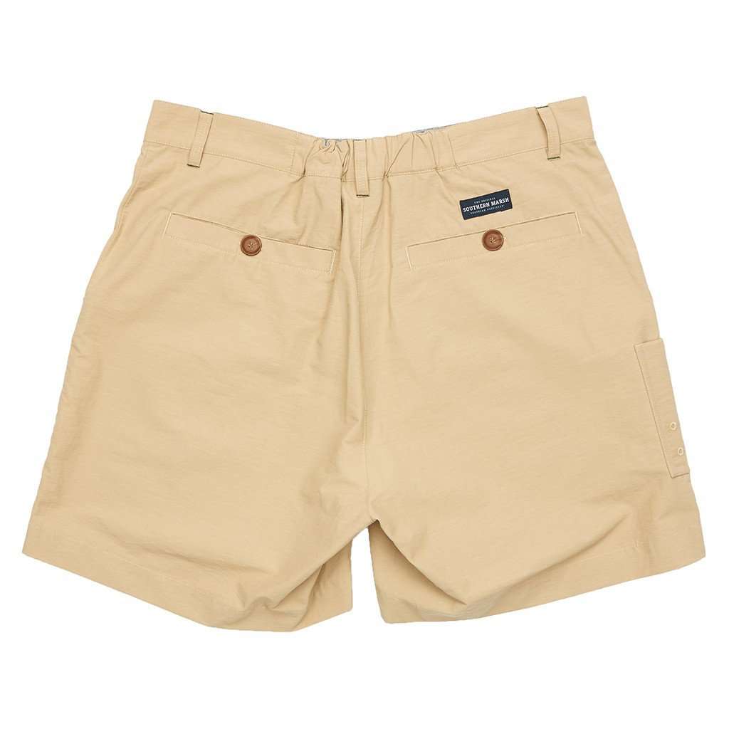 The Tarpon Flats Fishing Short in Khaki by Southern Marsh - Country Club Prep