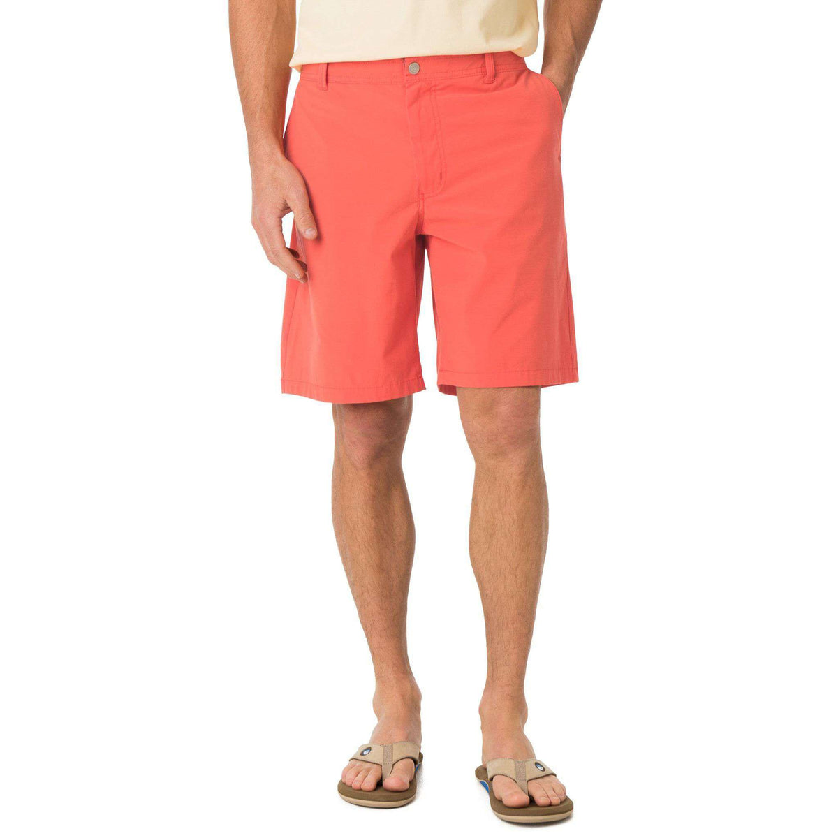 Tide to Trail Performance Shorts in Hot Coral by Southern Tide - Country Club Prep