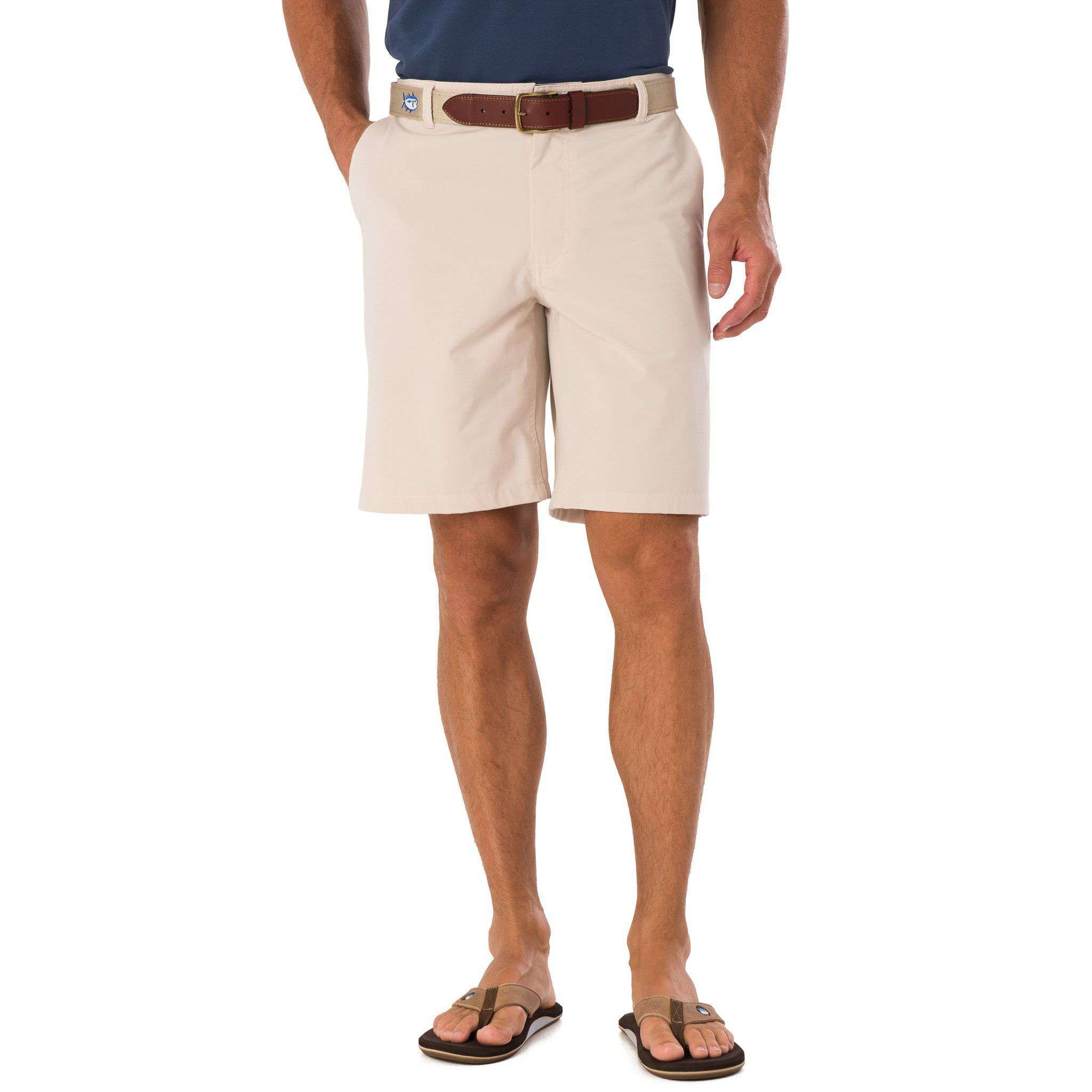 Tide to Trail Performance Shorts in Stone by Southern Tide - Country Club Prep