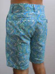 Tighman Active Fit Short in Blue with Green Paisley by Liquid Flow - Country Club Prep