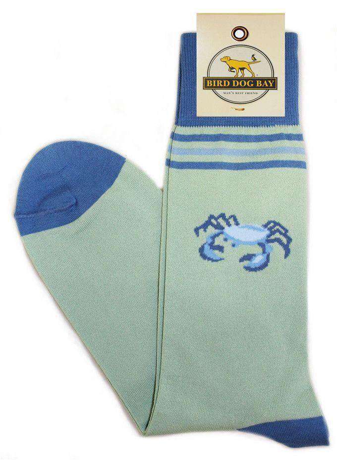 A Bit Crabby Sporting Socks in Mint by Bird Dog Bay - Country Club Prep
