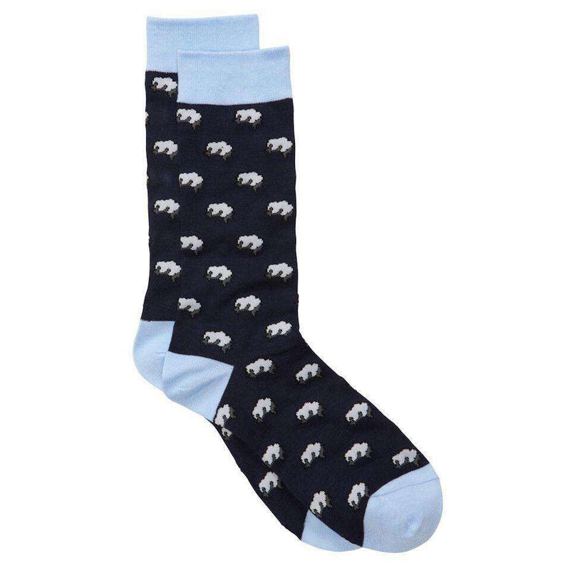 Cotton Boll Socks in Navy by Southern Proper - Country Club Prep