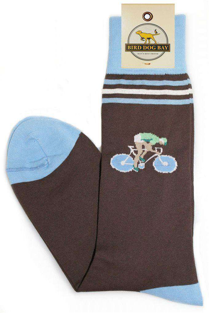 Cycle-Paths Sporting Socks in Brown by Bird Dog Bay - Country Club Prep