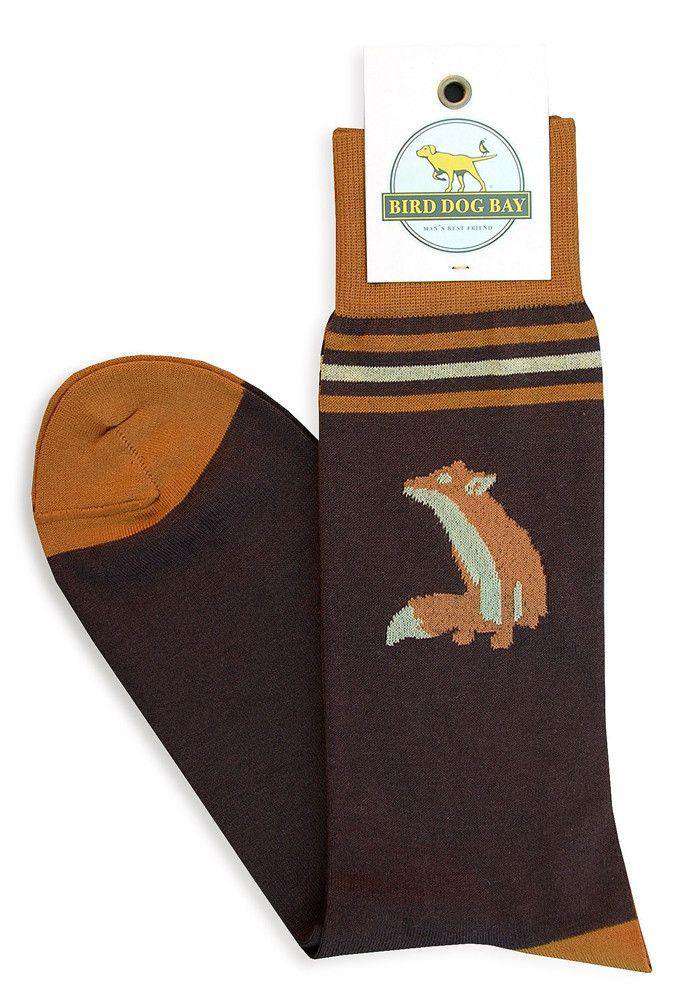 Fox Sox Sporting Socks in Brown by Bird Dog Bay - Country Club Prep