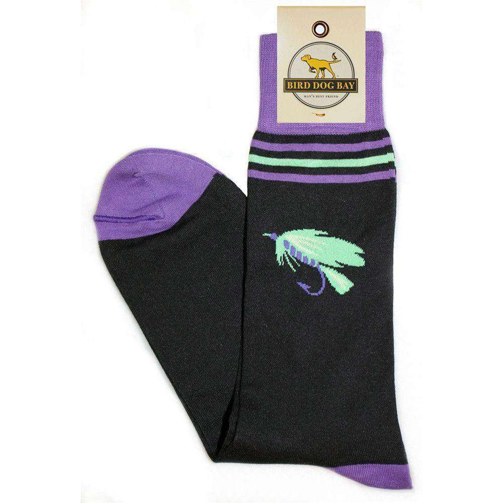 Get Hooked Socks in Black by Bird Dog Bay - Country Club Prep