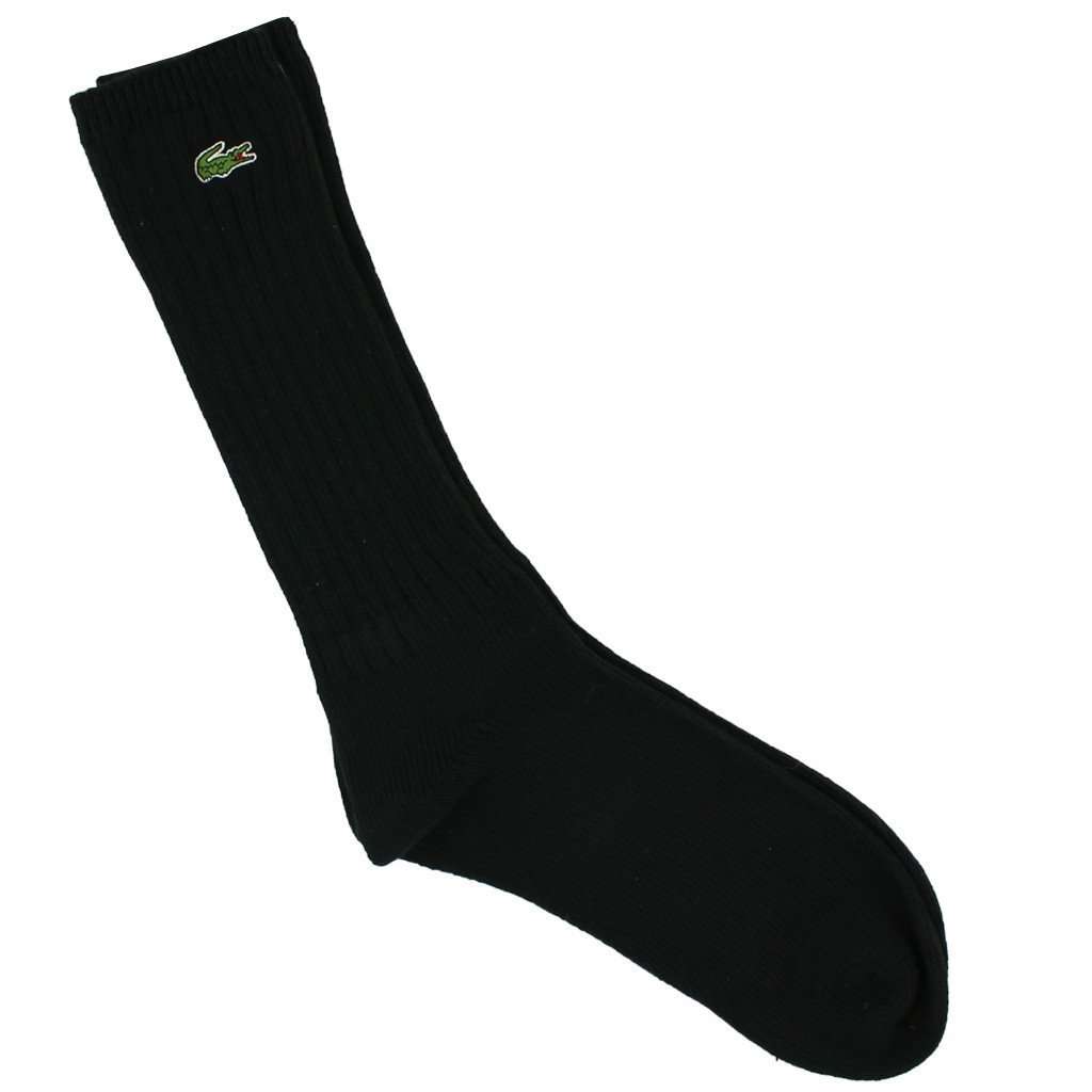 Men's Classic Crew Socks in Black by Lacoste - Country Club Prep