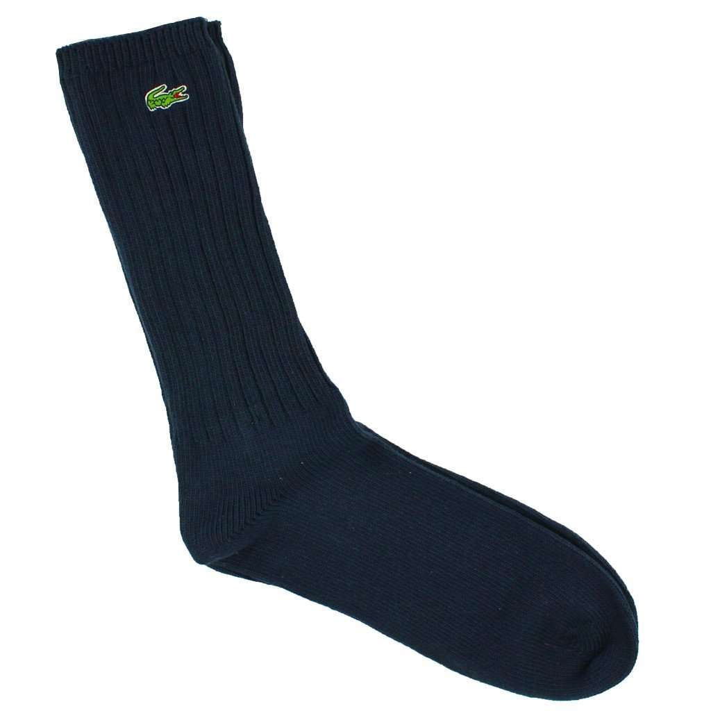 Men's Classic Crew Socks in Navy by Lacoste - Country Club Prep