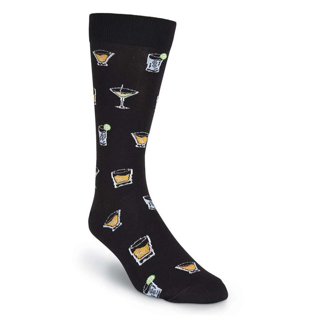 Men's Cocktails Crew Socks by K. Bell Socks - Country Club Prep