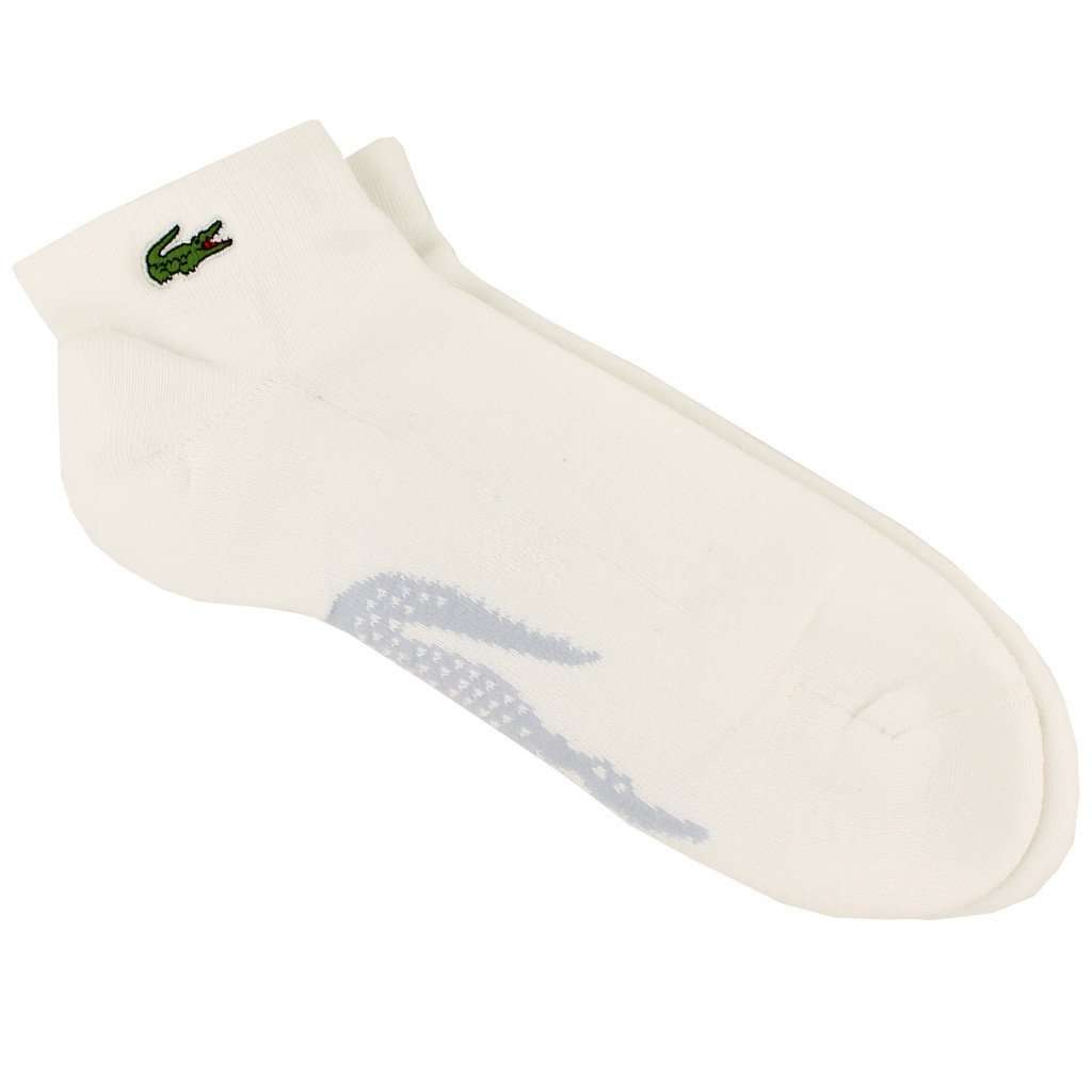 Men's Quarter Ped Socks in White by Lacoste - Country Club Prep