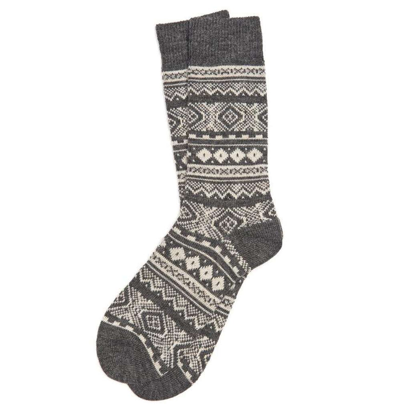 Men's Onso Fairisle Socks in Grey by Barbour - Country Club Prep