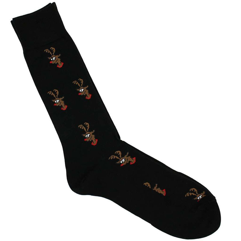 Rudolph Socks in Black by Byford - Country Club Prep
