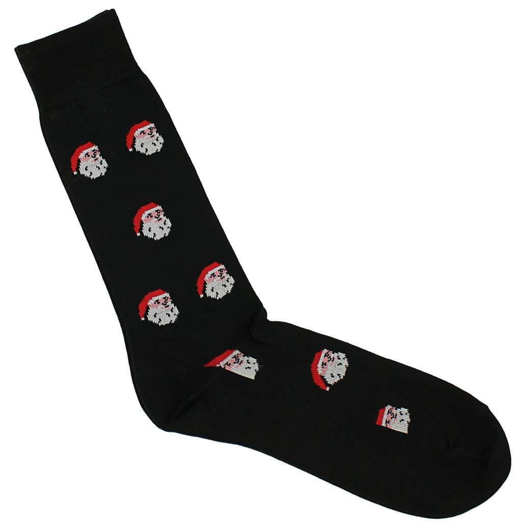 Santa Socks in Black by Byford - Country Club Prep