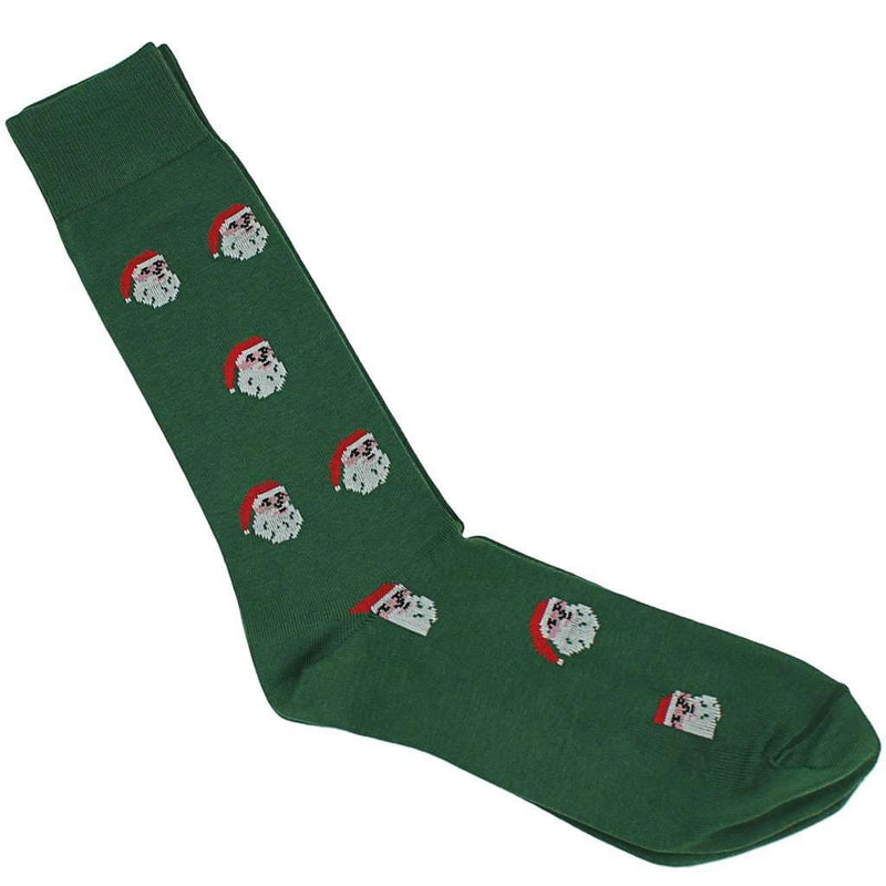 Santa Socks in Green by Byford - Country Club Prep