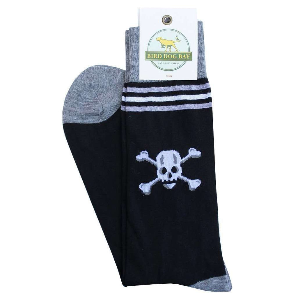 Bird Dog Bay Skull & Bones Socks in Black Country Club Prep
