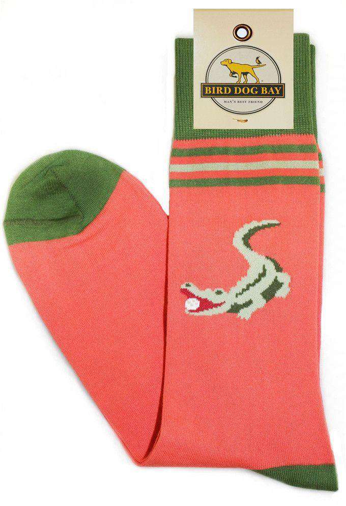 Water Hazard Sporting Socks in Coral by Bird Dog Bay - Country Club Prep