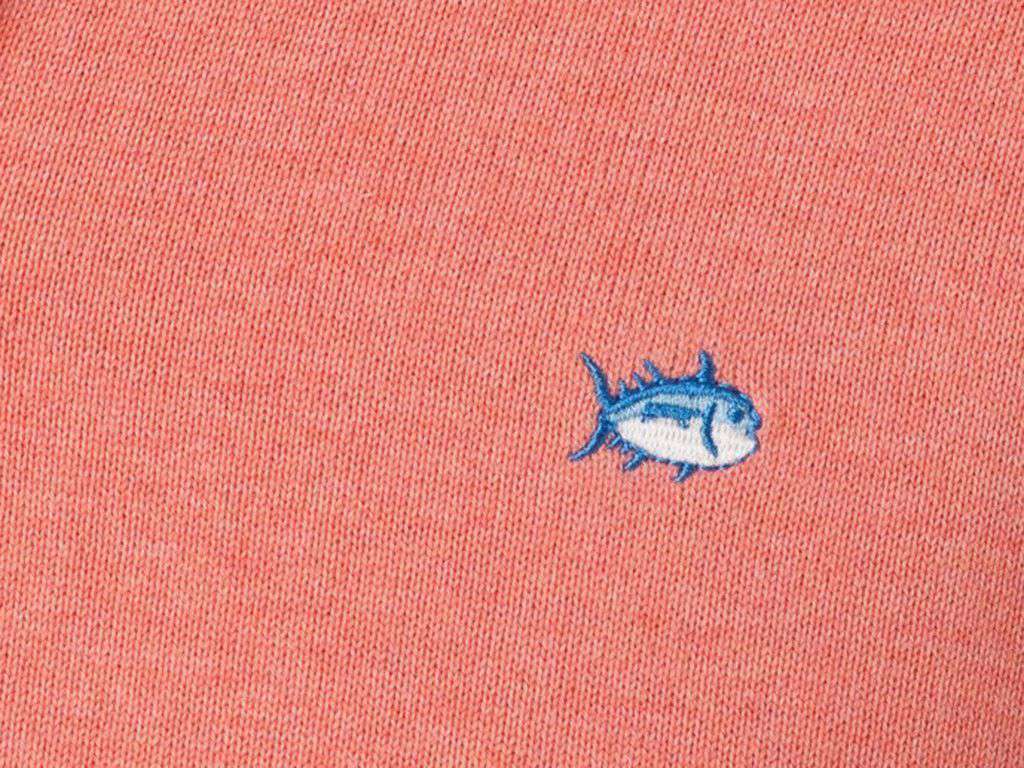 1/4 Zip Heathered Pullover in Coral Beach by Southern Tide - Country Club Prep
