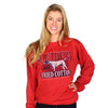 Big Pointer Crew Neck Fleece in Crimson by Southern Fried Cotton - Country Club Prep