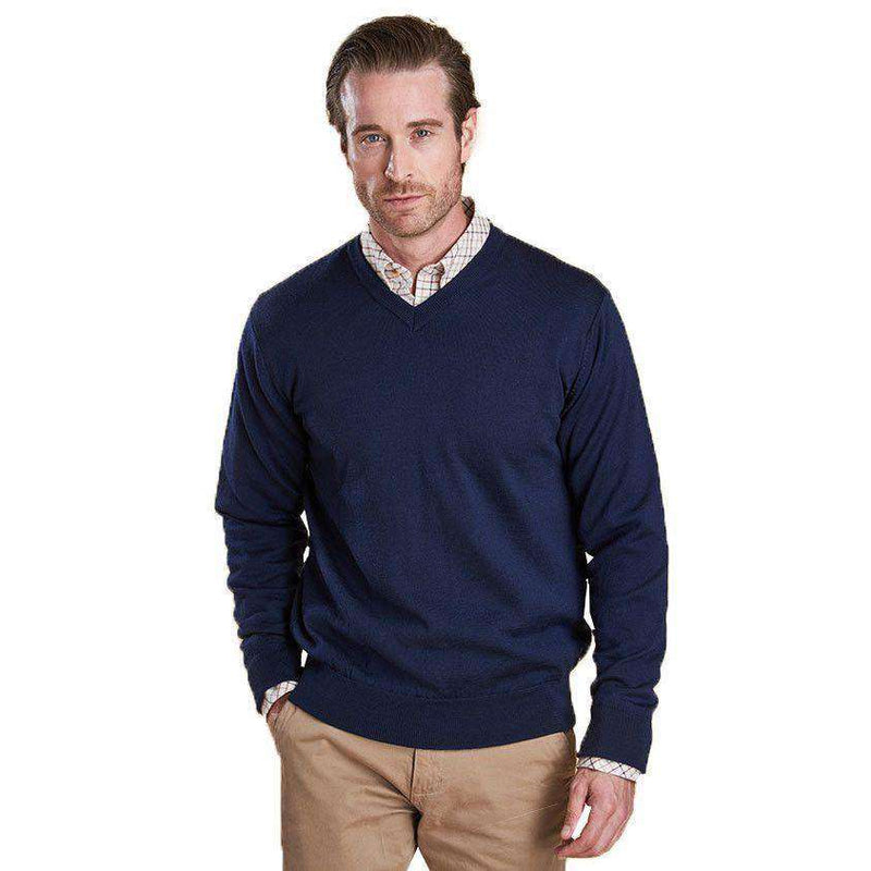 Barbour Carlton Knit Jumper in Navy – Country Club Prep