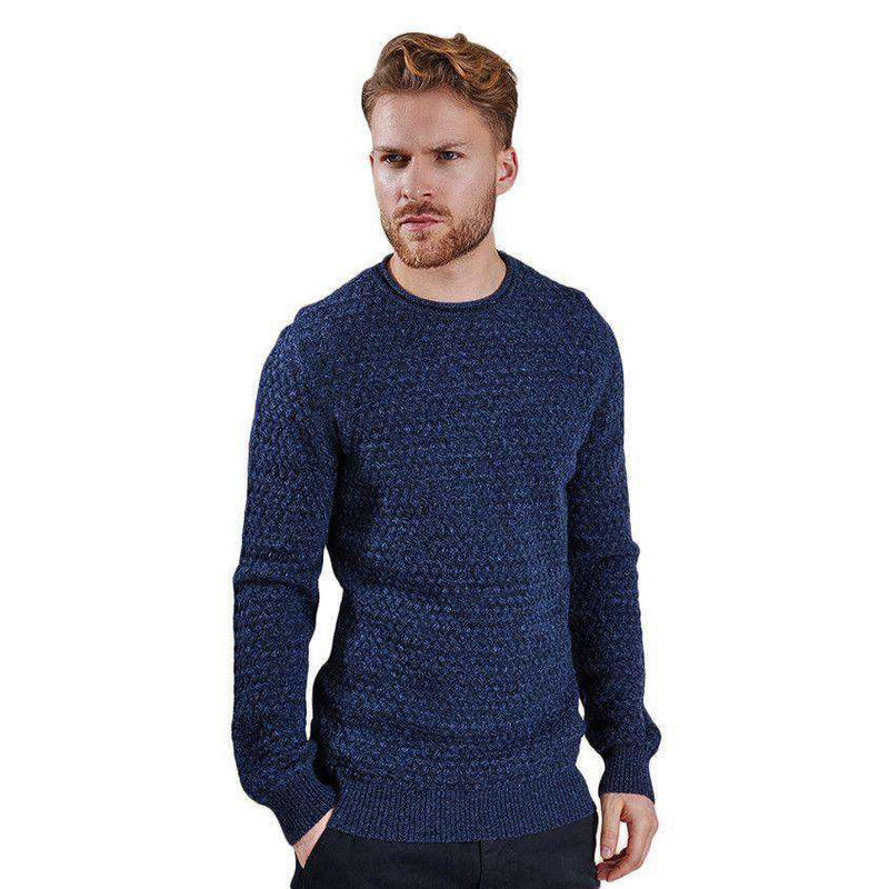 Copeland Crew Neck Lambswool Sweater in Navy by Barbour - Country Club Prep