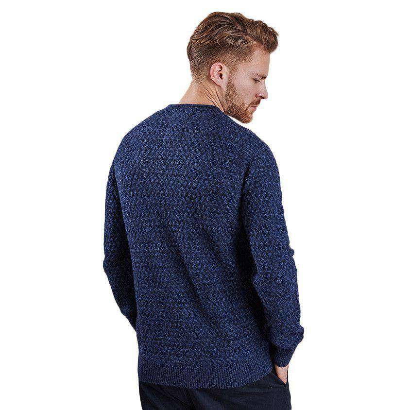 Copeland Crew Neck Lambswool Sweater in Navy by Barbour - Country Club Prep