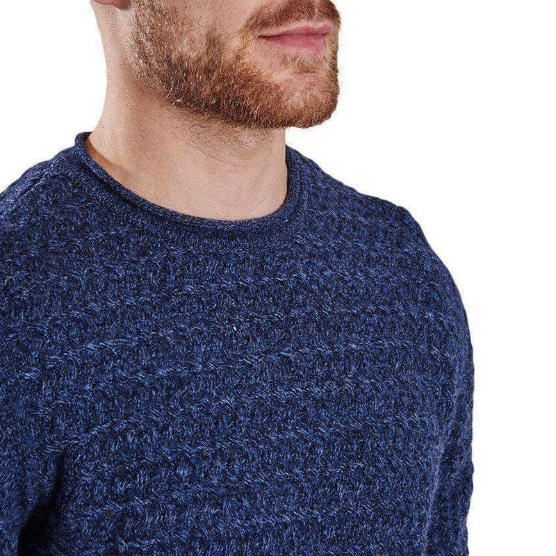Copeland Crew Neck Lambswool Sweater in Navy by Barbour - Country Club Prep