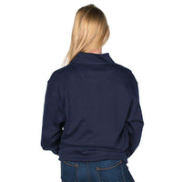 Cotton 1/4 Zip Sweater in Navy by Cotton Brothers - Country Club Prep