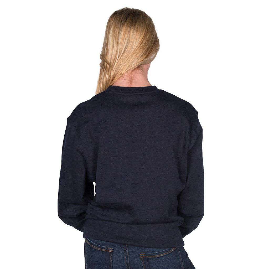 Cotton Boll Embroidered Crewneck Sweatshirt  in Navy by Cotton Brothers - Country Club Prep