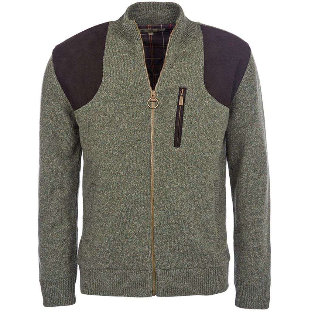 Danby Full-Zip Sweater in Olive Tweed by Barbour - Country Club Prep