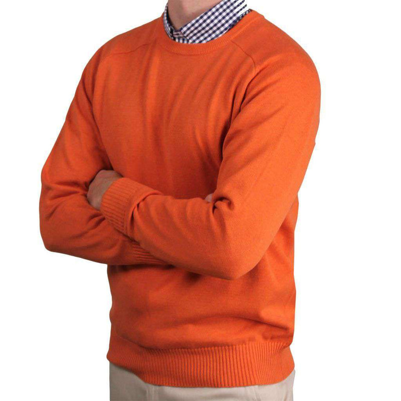 Front Nine Cotton Crew Neck Sweater in Burnt Orange by Country Club Prep - Country Club Prep