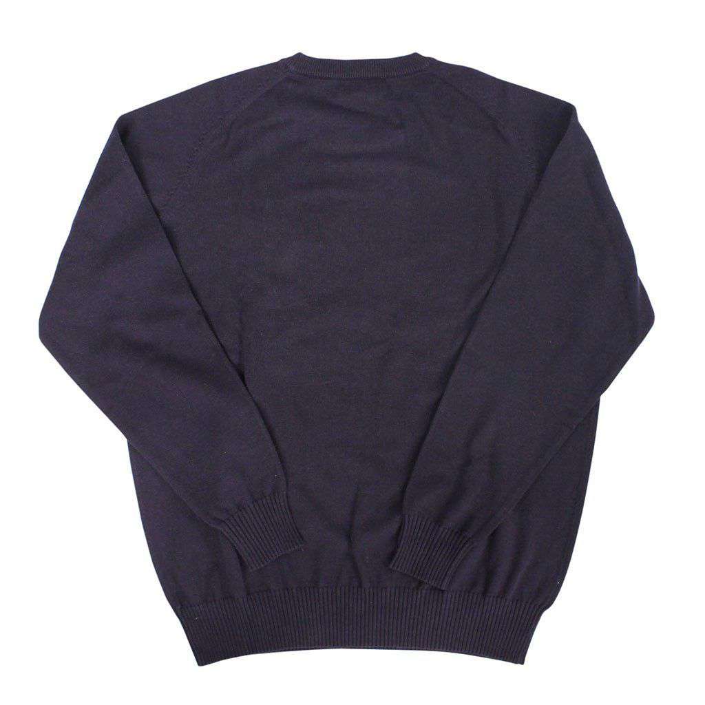 Front Nine Cotton Crew Neck Sweater in Navy by Country Club Prep - Country Club Prep