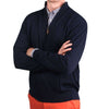 Happy Hour 1/4 Zip Merino Sweater in Navy by Country Club Prep - Country Club Prep