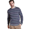 Harvard Fair Isle Crew Neck Sweater in Grey Marl by Barbour - Country Club Prep