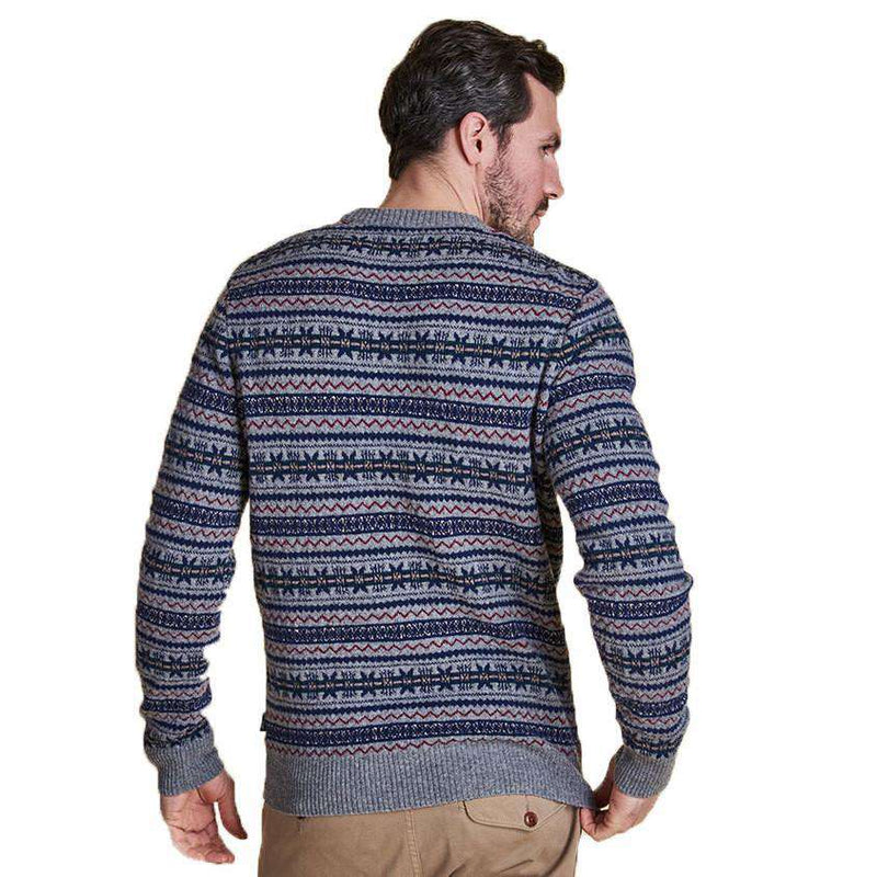 Barbour Harvard Fair Isle Crew Neck Sweater in Grey Marl – Country Club ...