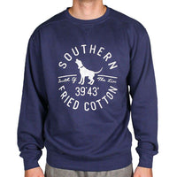 Hound Circle Crew Neck Fleece in China Blue by Southern Fried Cotton - Country Club Prep