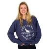 Hound Circle Crew Neck Fleece in China Blue by Southern Fried Cotton - Country Club Prep